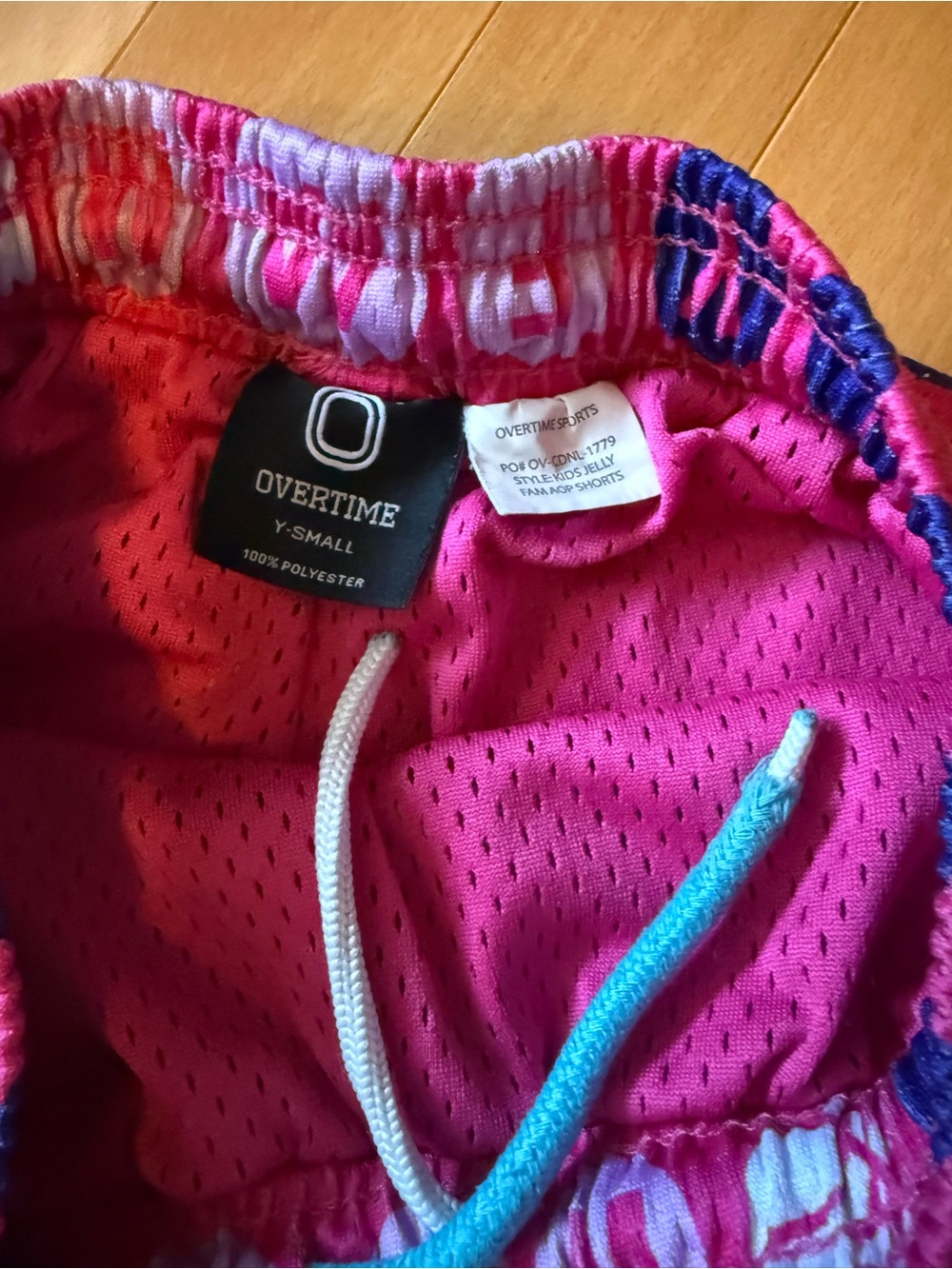 Kids' OVERTIME JELLYFAM Pink Athletic Shorts with Drawstring YS